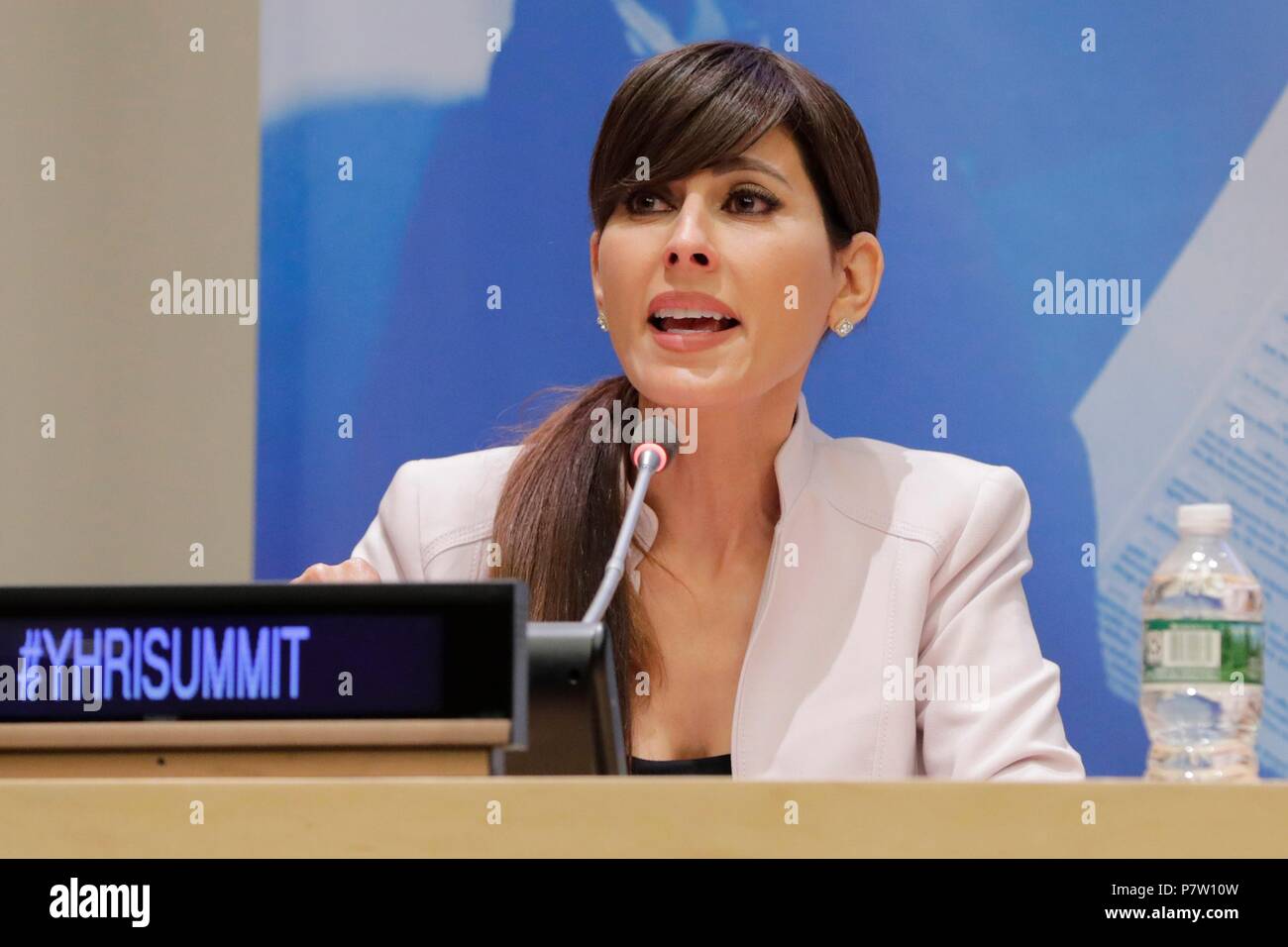 Vereinten Nationen, New York, USA, 06. Juli 2018 - Schauspielerin Marisol Nichols auf der 15. jährlichen Internationalen Menschenrechte Gipfel heute auf das UN-Hauptquartier in New York City teilgenommen. Fotos: Luiz Rampelotto/EuropaNewswire | Verwendung weltweit Stockfoto