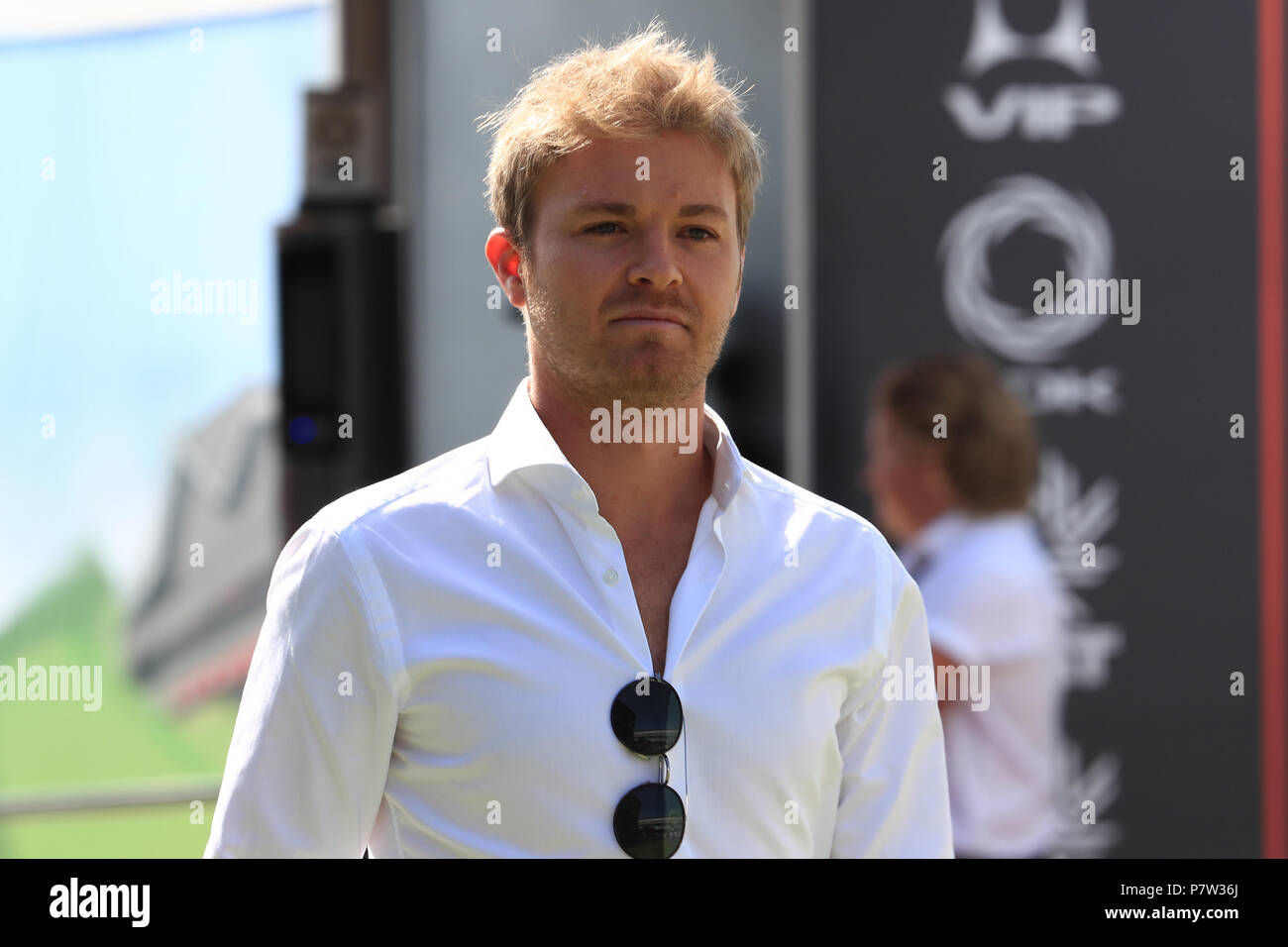 Silverstone Circuit, Silverstone, Großbritannien. 7. Juli 2018. Britische Formel 1 Grand Prix, Samstag Qualifikation; Nico Rosberg Quelle: Aktion plus Sport/Alamy leben Nachrichten Stockfoto