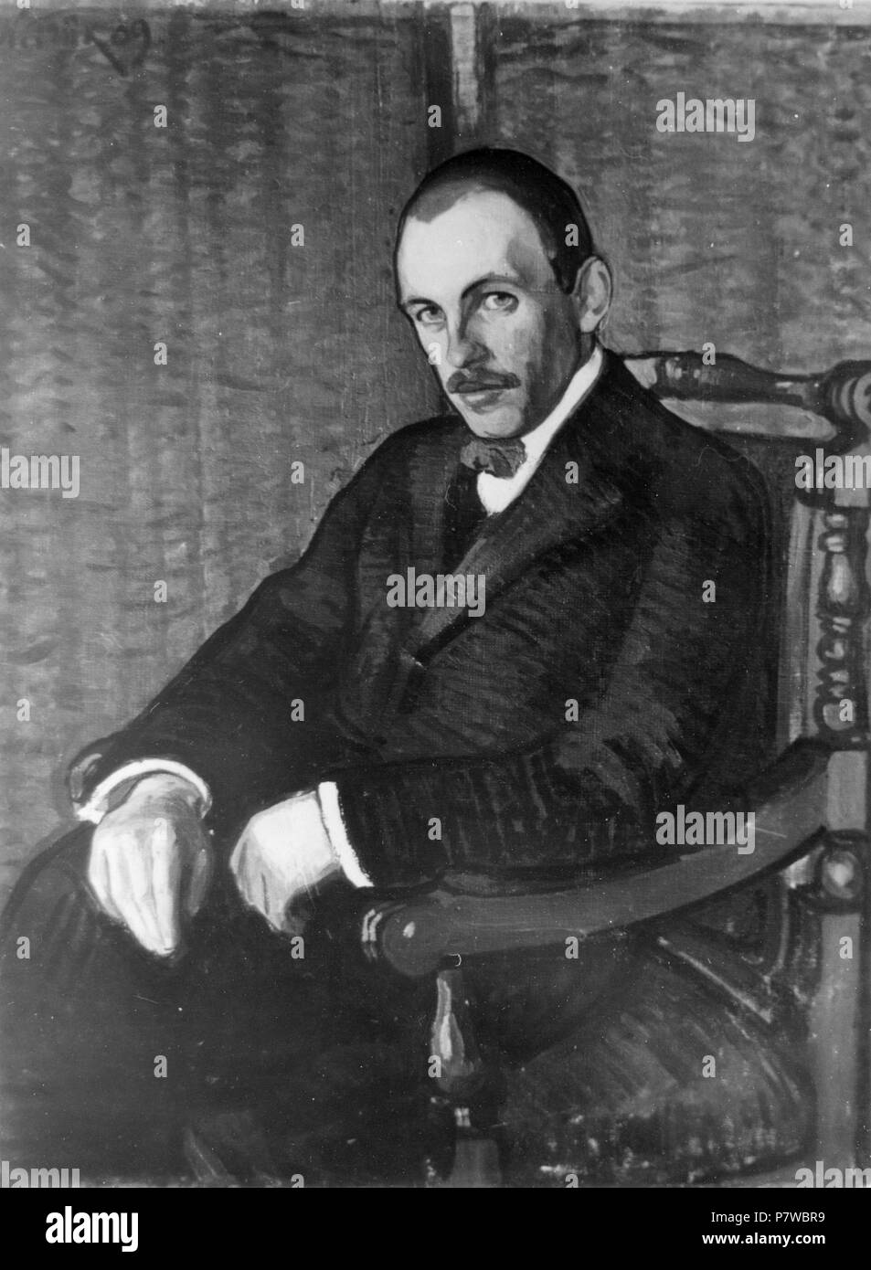 Englisch: Bernhard Linde sitzen. Portrait von Nikolai Triik. 1909 42 Bernhard Linde sitzen von Nikolai Triik Stockfoto