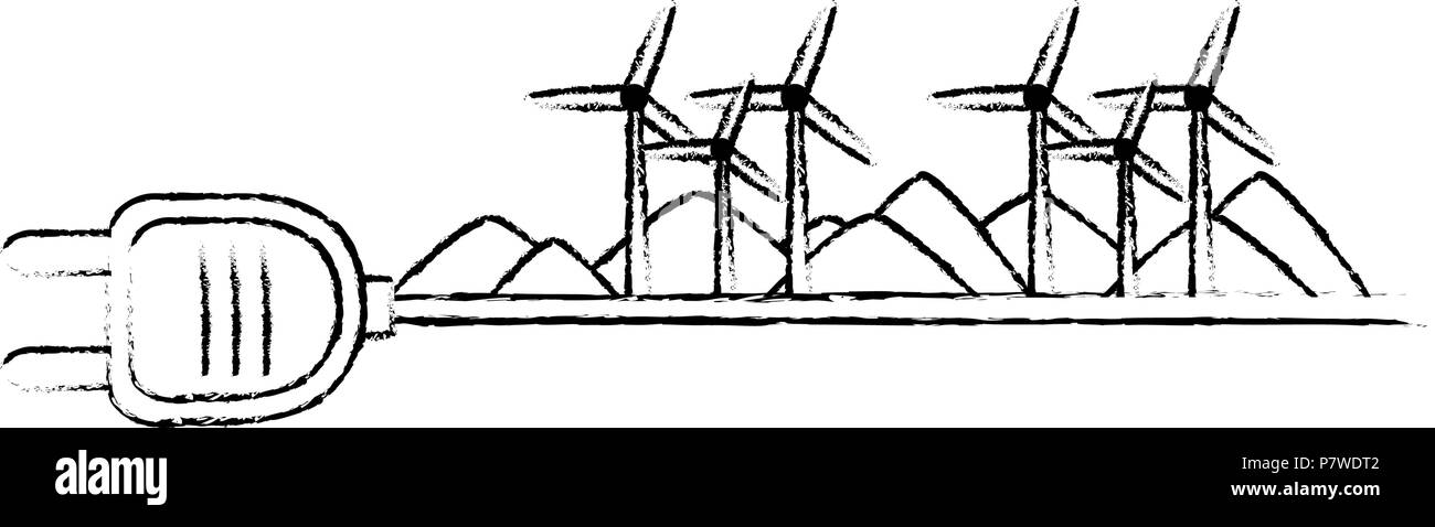 Grüne Energie Stecker mit Turbinen Energie Stock Vektor