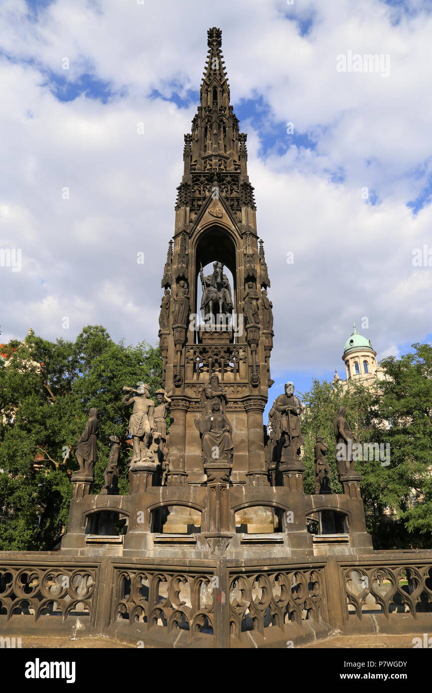 Kranner Brunnen, Park der Nationalen Erwachens, Smetanova Nábřeži, Staré Město (Altstadt), Prag, Tschechien (Tschechische Republik), Europa Stockfoto