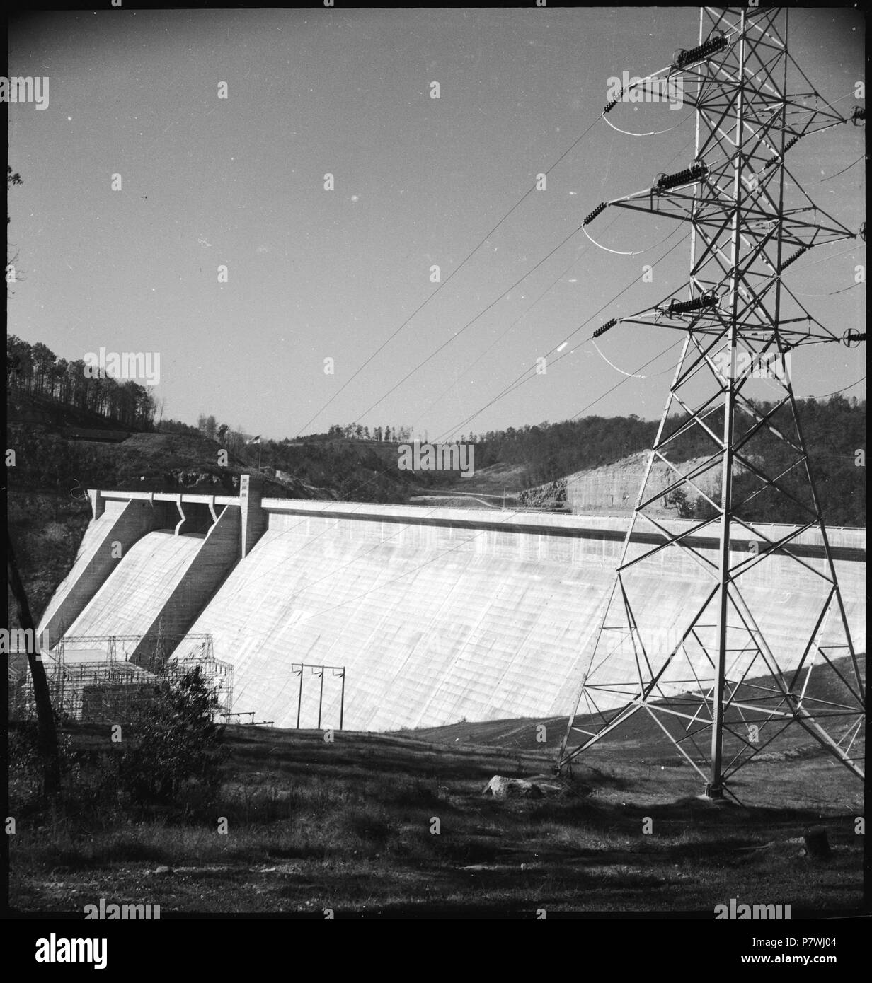 USA, Norris/TN: TVA; Norris Norris Dam Dam. Von 1936 bis 1938 86 CH-NB-USA, Norris - TN - TVA Norris Dam - Annemarie Schwarzenbach - SLA-Schwarzenbach-A -5-09-072 Stockfoto