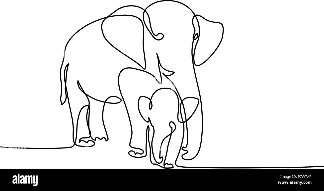 Elefant mit baby Stock Vektor