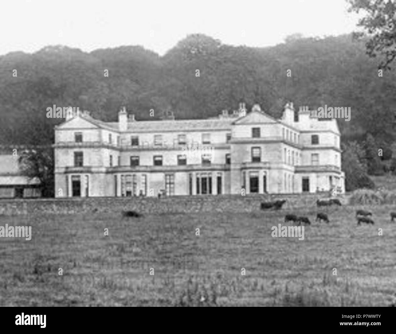 Englisch: Creedy Park, Sandford, Devon, 1904, nach Süden vor. Das Haus brannte im Jahre 1915 und wurde in einem anderen Stil 1916-21 wieder aufgebaut. 1904 99 CreedyPark Sandford Devon 1904 Stockfoto