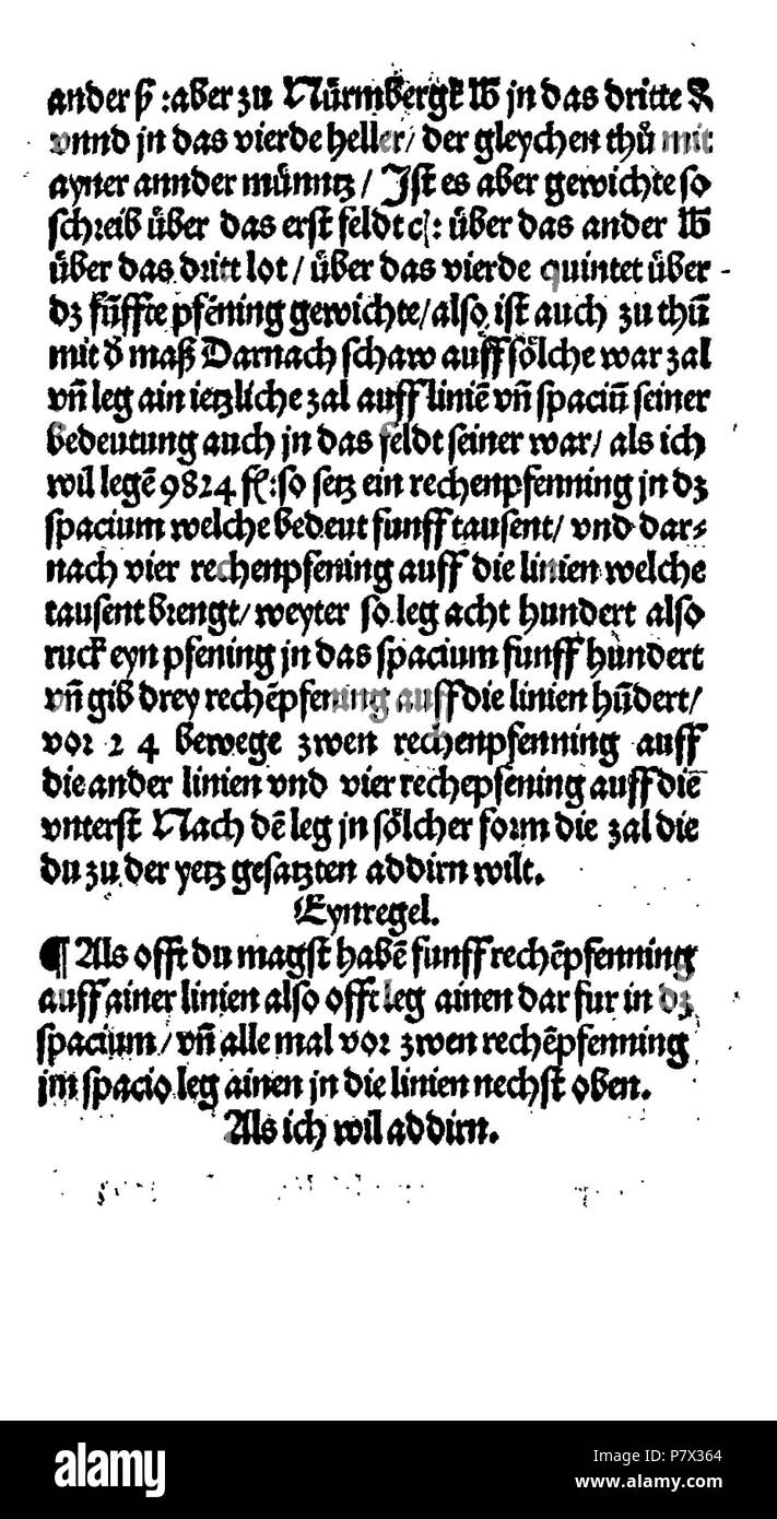 . Ayn Neue Kunstlich buech welches gar gewiss vnd behend lernet / Der gemainen Regel Demre/welschen praktisch/Regeln falsi vñ erlichë Regeln.... Deutsch: Dies ist ein Scan des historischen Buches Deutsch: Dies ist ein Scan des historischen Dokument. N/A 128 De Rechenbuch (Schreiber) 025 Stockfoto