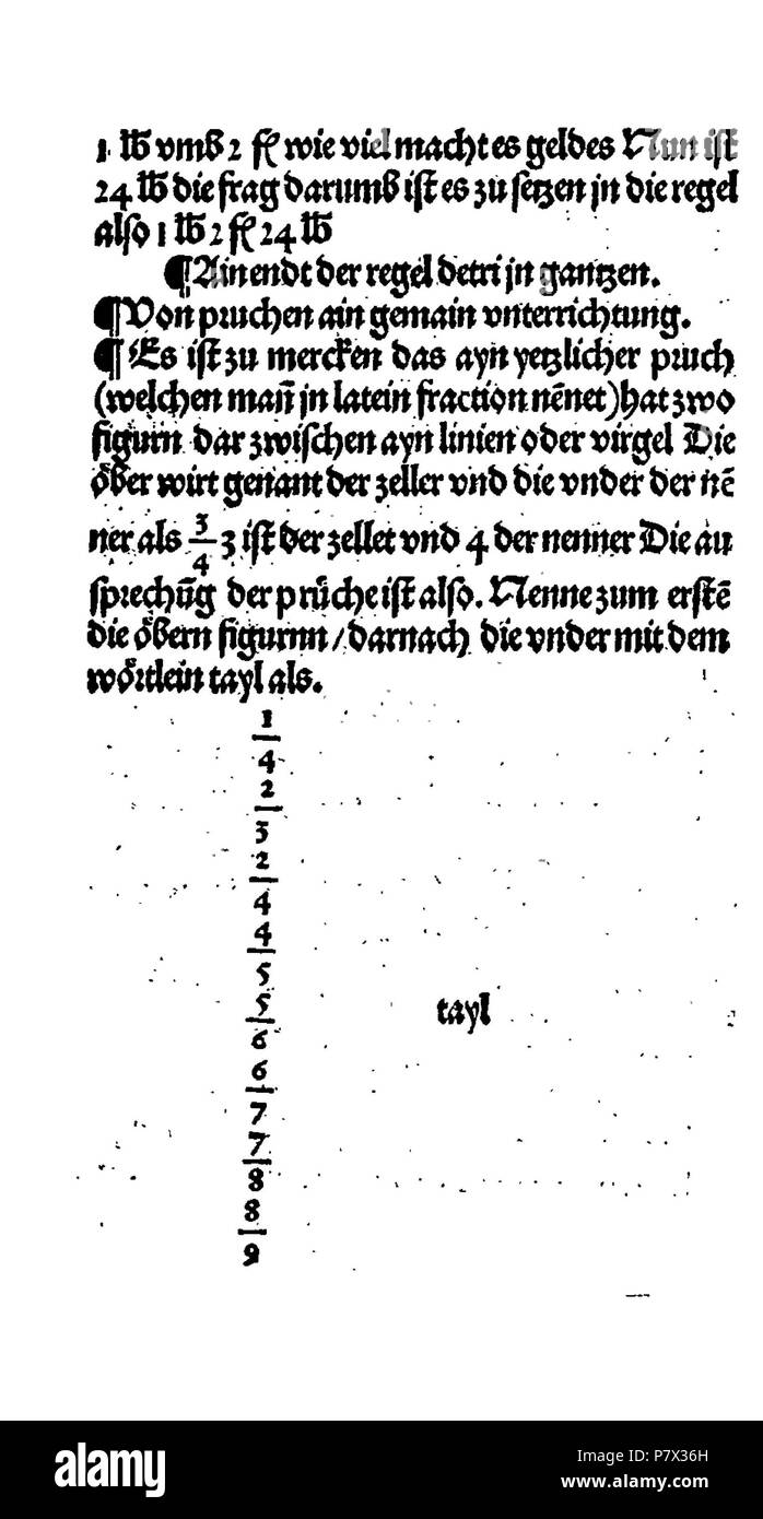 . Ayn Neue Kunstlich buech welches gar gewiss vnd behend lernet / Der gemainen Regel Demre/welschen praktisch/Regeln falsi vñ erlichë Regeln.... Deutsch: Dies ist ein Scan des historischen Buches Deutsch: Dies ist ein Scan des historischen Dokument. N/A 128 De Rechenbuch (Schreiber) 048 Stockfoto