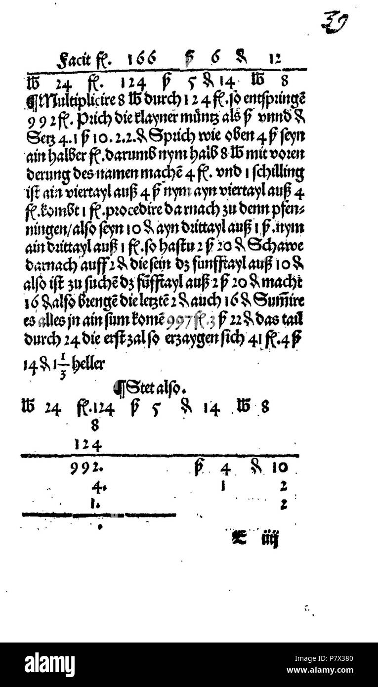 . Ayn Neue Kunstlich buech welches gar gewiss vnd behend lernet / Der gemainen Regel Demre/welschen praktisch/Regeln falsi vñ erlichë Regeln.... Deutsch: Dies ist ein Scan des historischen Buches Deutsch: Dies ist ein Scan des historischen Dokument. N/A 128 De Rechenbuch (Schreiber) 075 Stockfoto