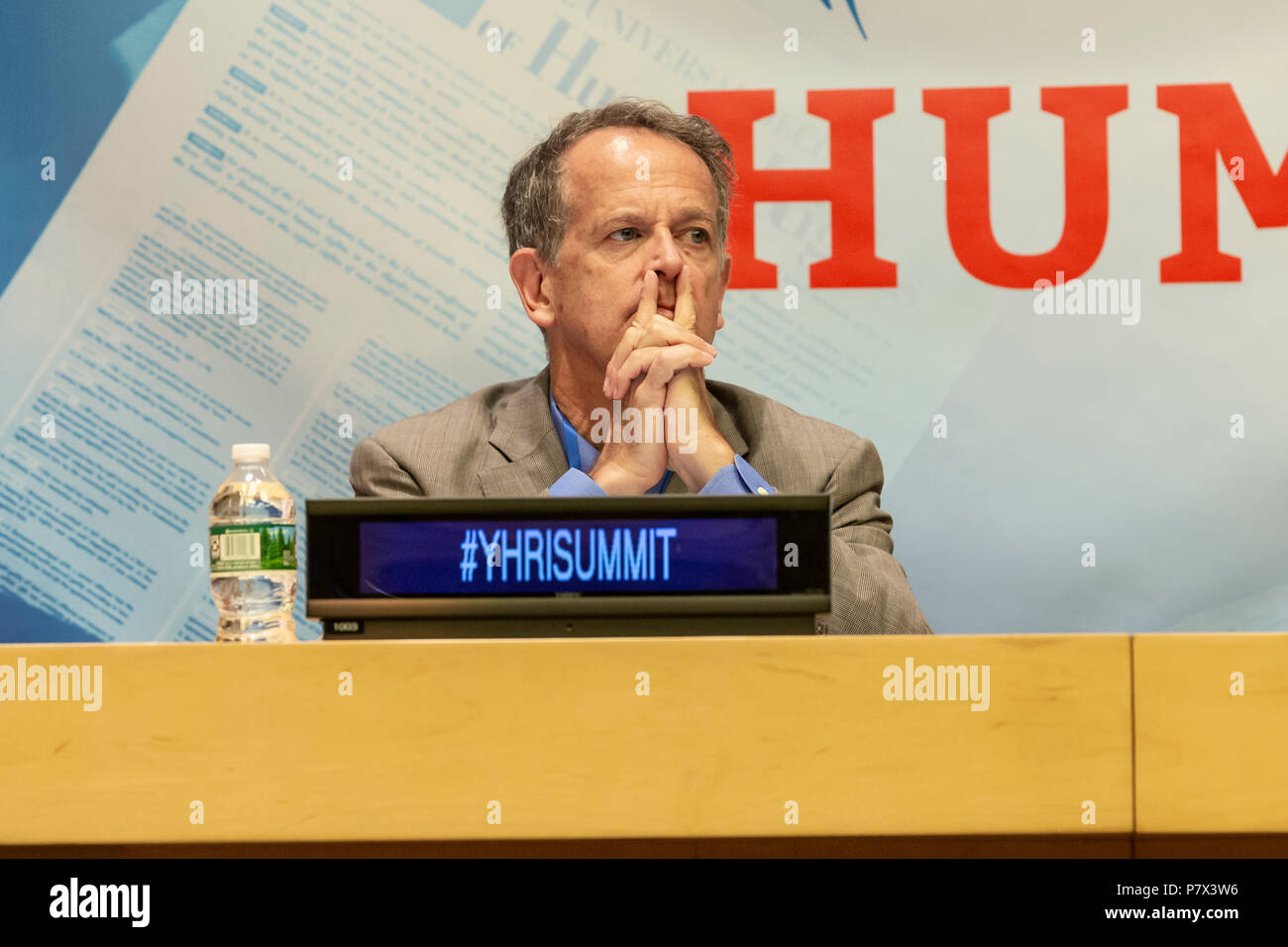 New York, NY - Juli 6, 2018: Die 15. jährliche internationale Menschenrechte Gipfel am UN-Hauptsitz Stockfoto