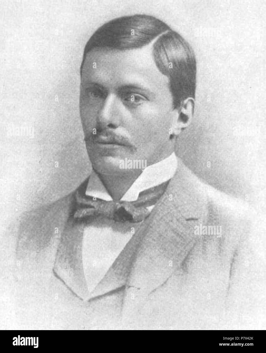 Englisch: Porträt der englische Autor E F Benson, veröffentlichte eine kurze Geschichte von Benson im August 1902 Ausgabe von Leslie's beliebter monatliches Magazin zu begleiten, Vol 54 No 4, p 336. August 1902 139 E W Benson Stockfoto