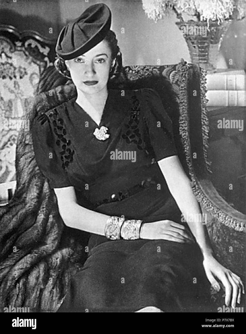 Englisch: Prinzessin Natalie von Bagration-Mukhrani Tochter von Konstantin Bagration-Mukhrani und Prinzessin Tatiana Constantinovna Russlands. Ende der 1930er Jahre 171 georgischen Adel - Natalie von Bagration Mukhrani. (Natasha, Lady Johnston) Stockfoto