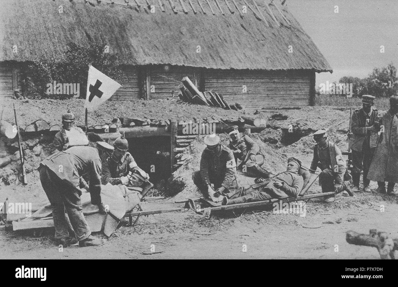 Deutsche Feld medizinische Einheit in Kolno, Polen, während des Ersten Weltkrieges. 1915 172 Deutsche Feld medizinische Einheit Kolno Polen Stockfoto