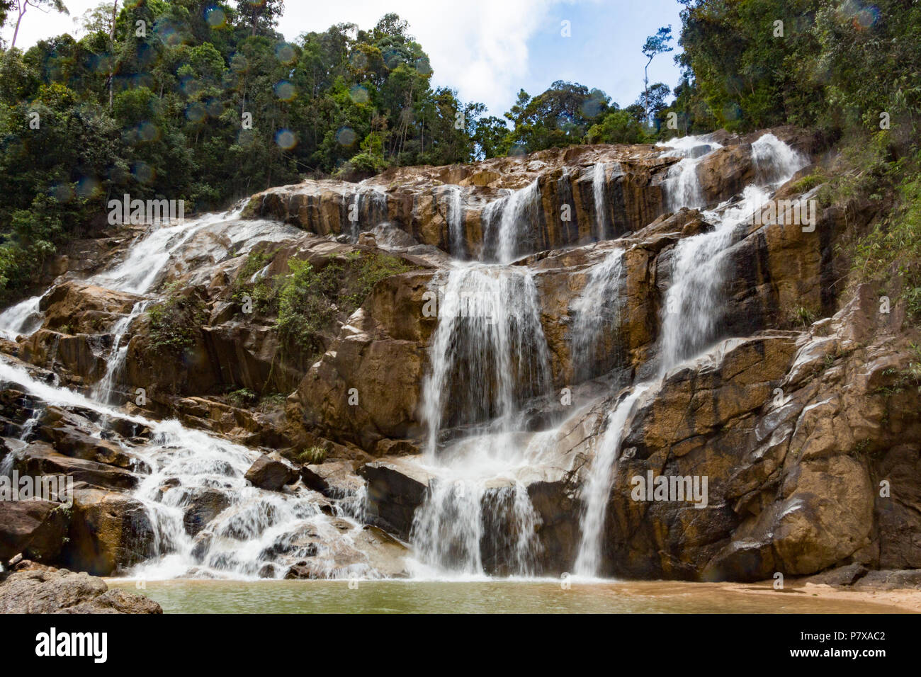 Sungei Pandan Wasserfall, Kuantan Stockfoto