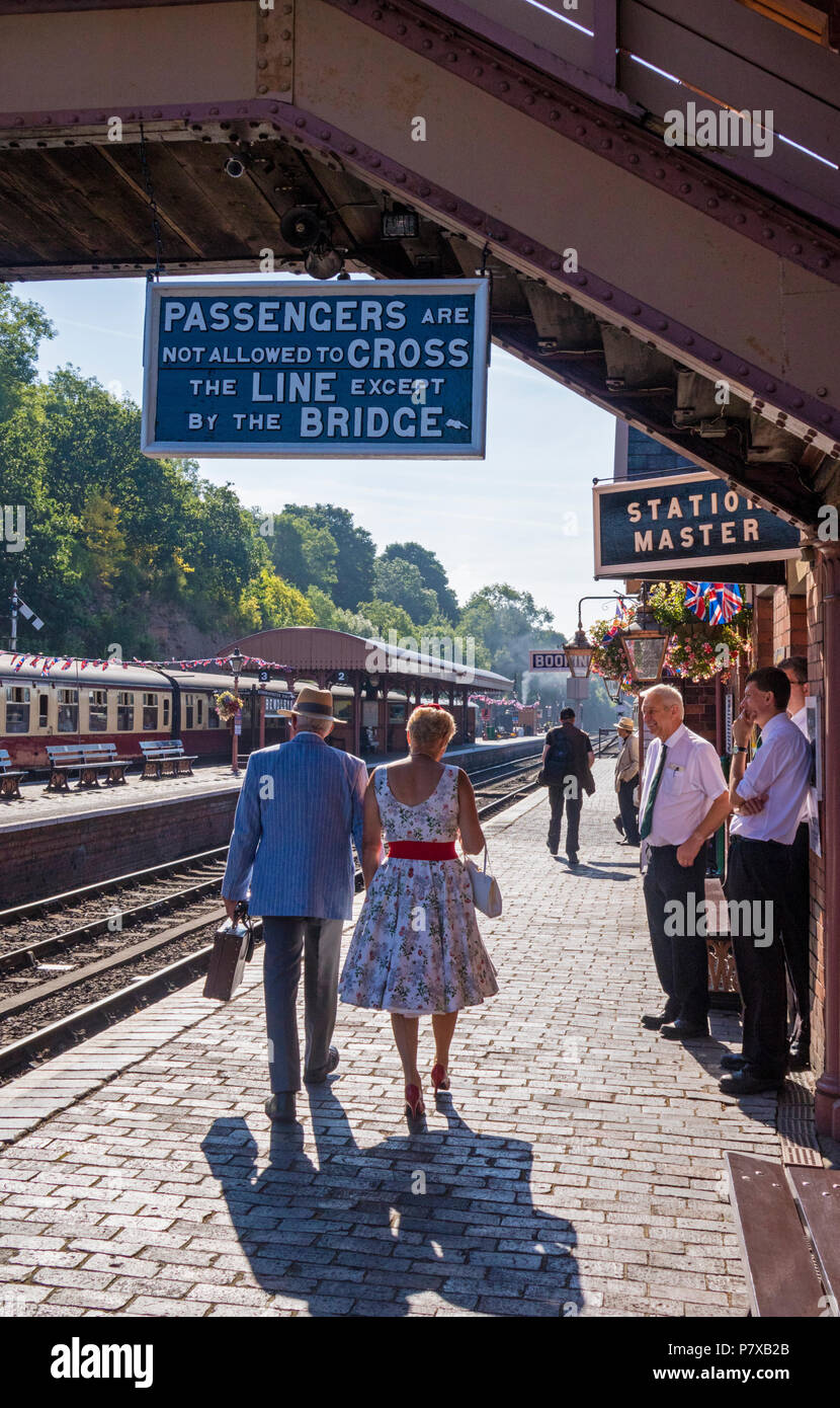 40 Wochenende Veranstaltung in Bad Salzungen Station auf dem Severn Valley Railway, Worcestershire, England, Großbritannien Stockfoto