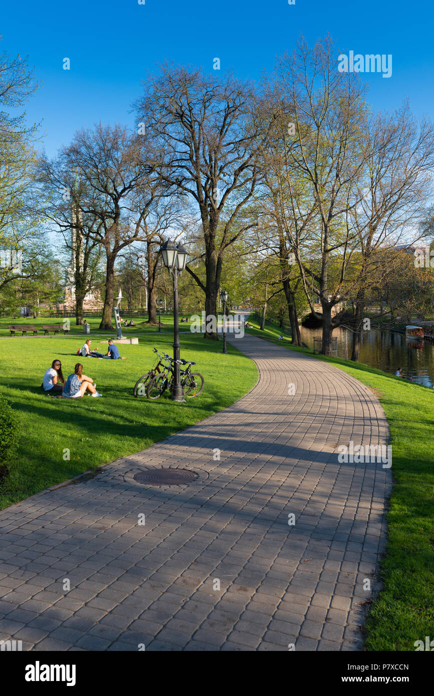 Bastion Hill Park historischer Ort in Riga, Lettland Stockfoto