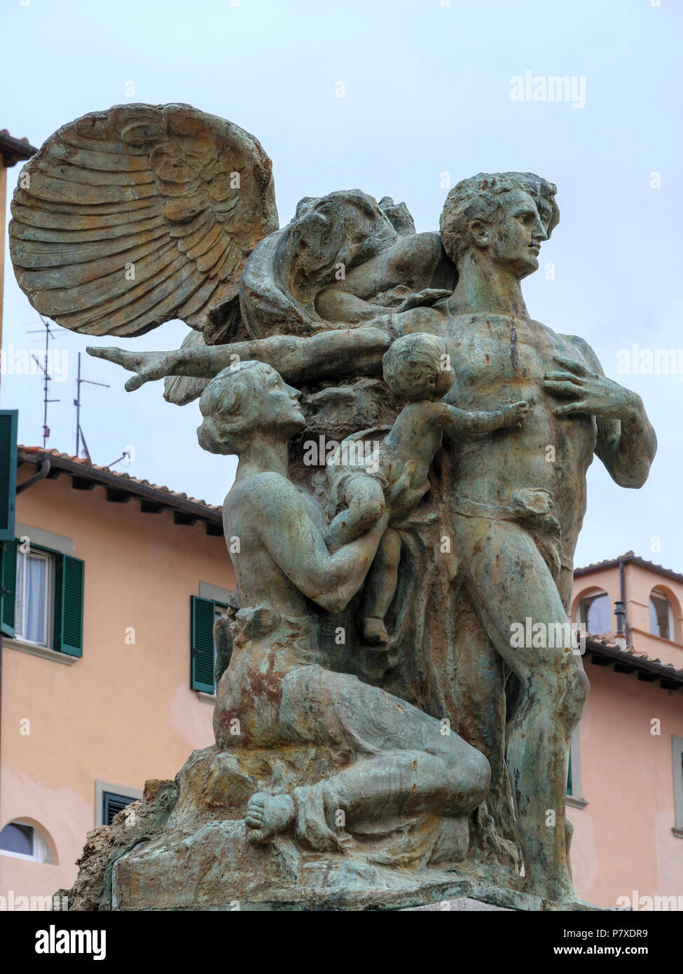 Kriegerdenkmal an der Piazza della Repubblica, Portoferraio, Elba, Region Toskana, Provinz Livorno, Italien, Europa Stockfoto