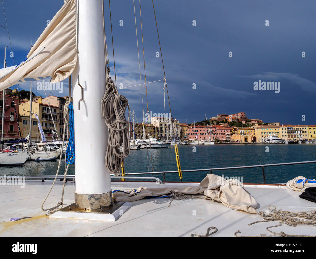 Charter Yacht Sibel Sultan, Port Darsema, Portoferraio, Elba, Region Toskana, Provinz Livorno, Italien, Europa Stockfoto