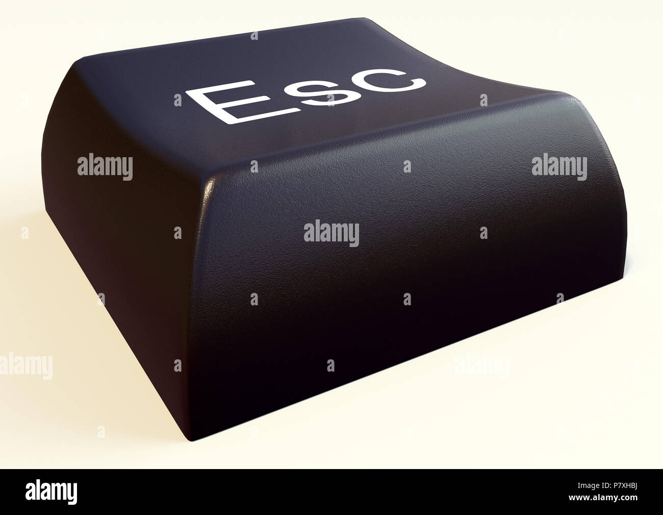 Eine 3D-Darstellung der esc-Taste aus der Tastatur Stockfoto