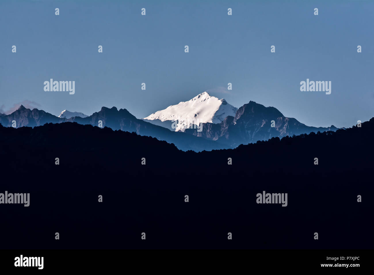 Die traumhafte Bergwelt Blick von der Hauptstadt Kathmandu, Nepal Stockfoto