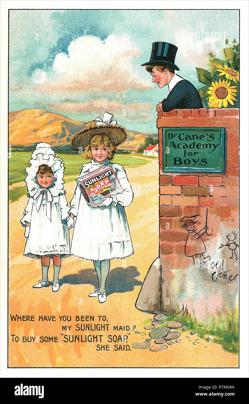 Jahrgang britische Zeitschrift für Sonnenlicht Seife. Stockfoto
