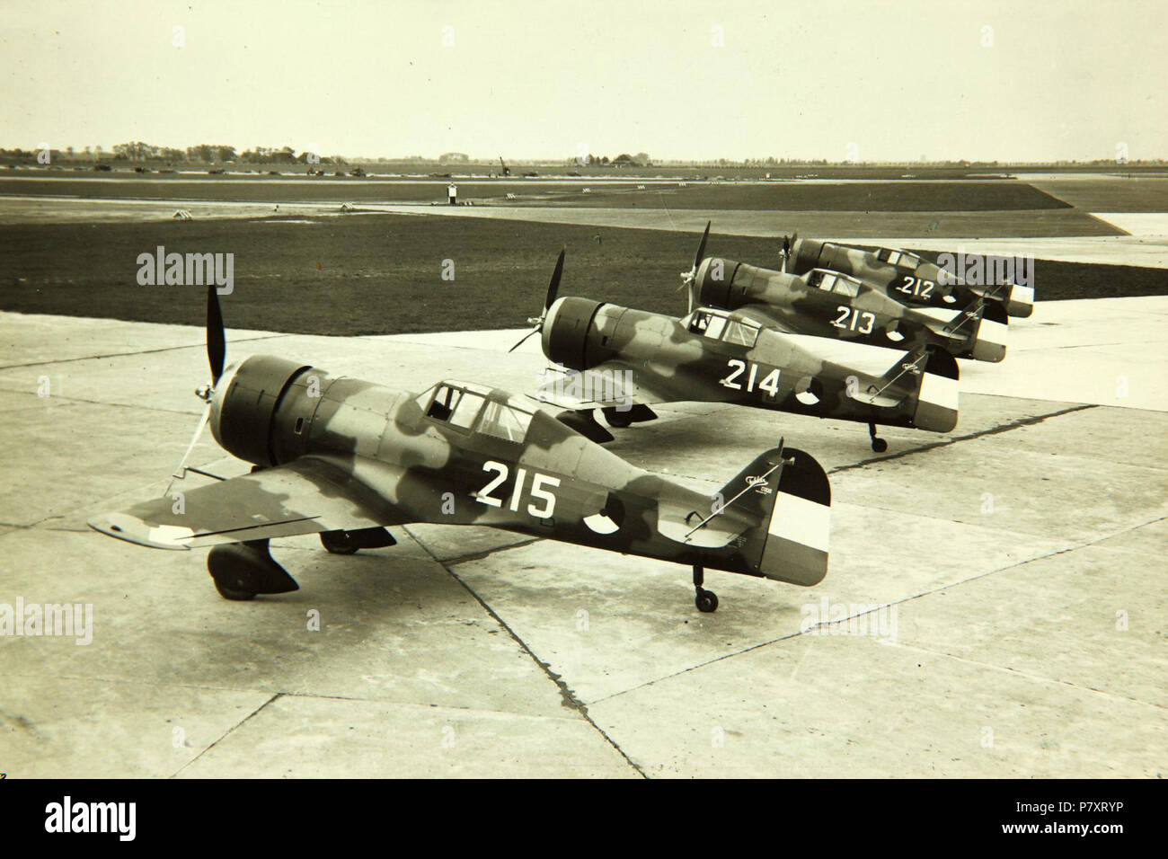 Englisch: Fokker D.XXI. Niederlande Luftwaffe. zwischen ca. 1940 und ca. 1941 160 Fokker D.XXI (2) Stockfoto