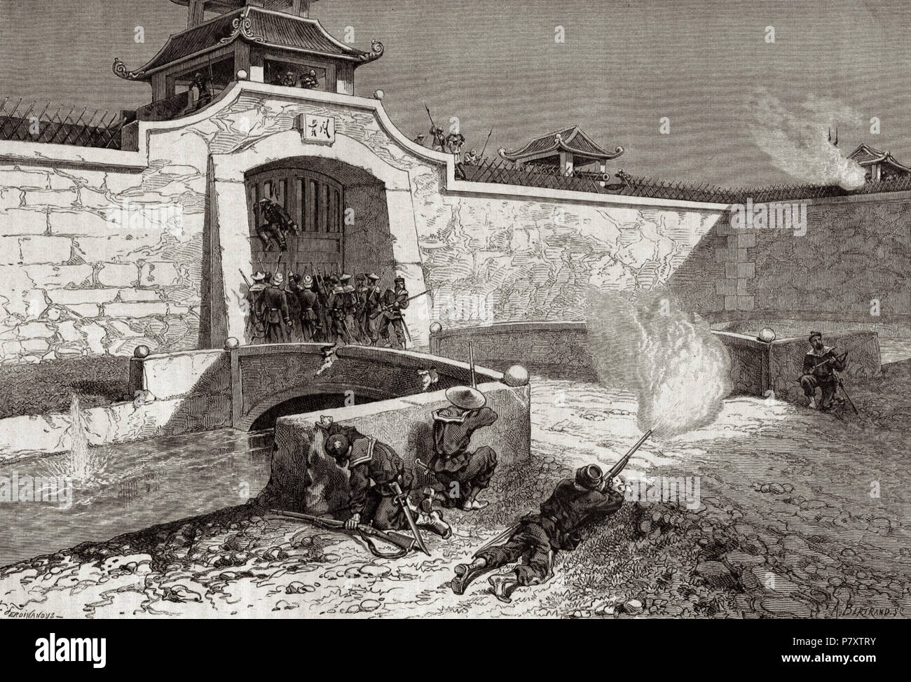 164 französische Truppen gefangengenommen Hai Duong Zitadelle Stockfoto