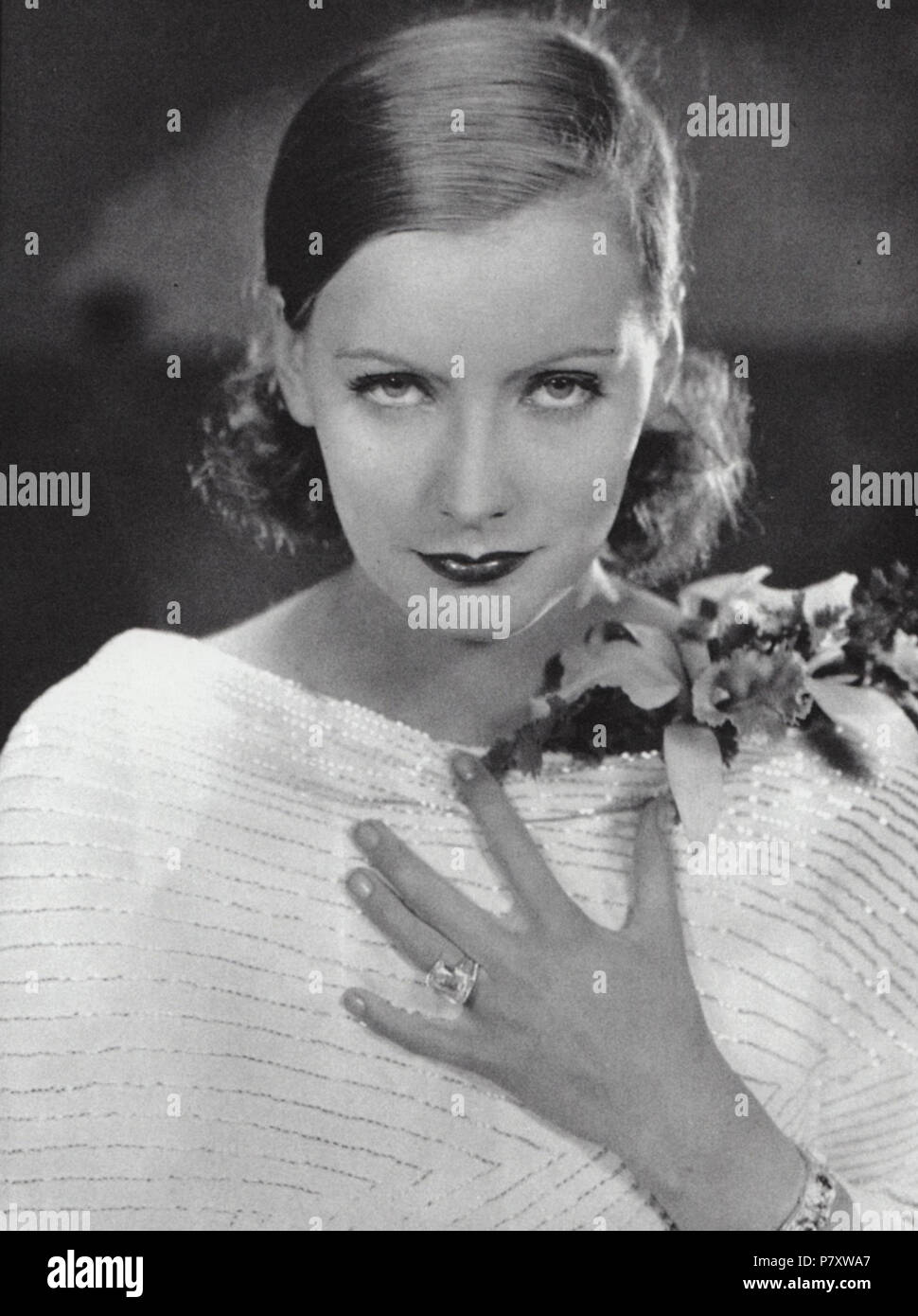 Englisch: Greta Garbo in einer Werbung noch für wilde Orchideen (1929). 1929 167 Garbo wilde Orchideen Stockfoto