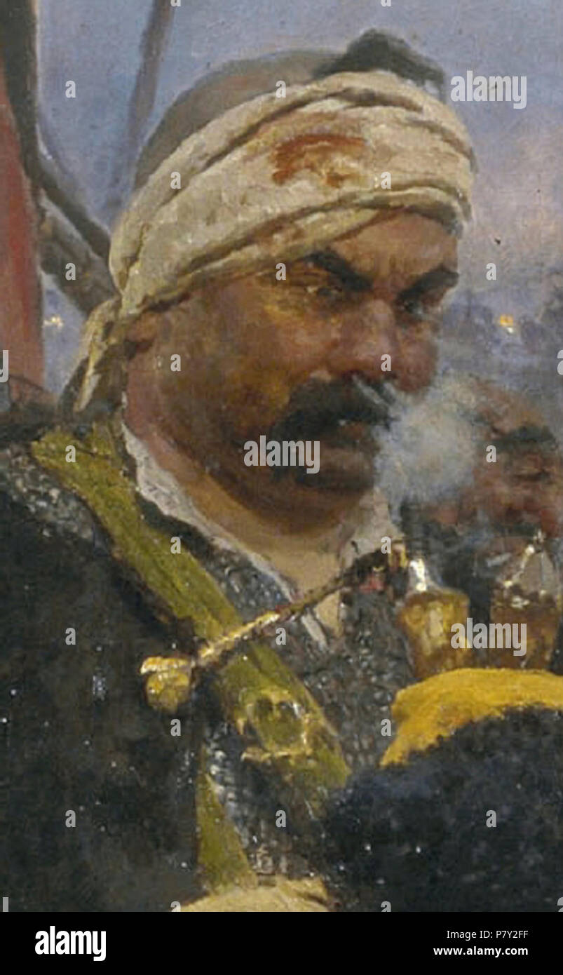 . Die saporischschja Kosaken Beantwortung der Sultan zwischen 1878 und 1891 203 Ilja Jefimowitsch Repin 009 Khokhol, 06. Stockfoto