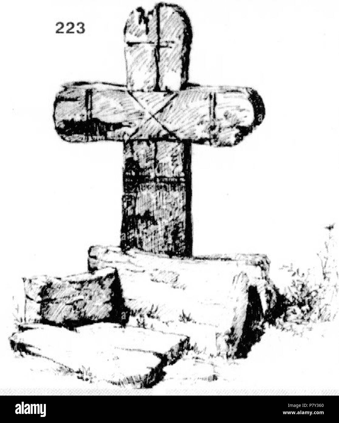 : 223. -, . ,,. . - -, -. . ,, 10 - 15. : 95 x 38 x 3. Am: 18..1917. (. 5. 23.). 18. März 1917 206 Ivan Enchev-Vidyu bulgarischen Kreuze 223 Stockfoto