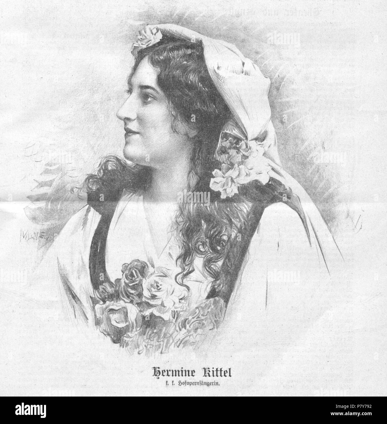 Englisch: Portrait von Hermine Kittel (1879-1948), österreichische Opernsängerin. 20. September 1902 191 Hermine Kittel 1902 Vilimek Stockfoto
