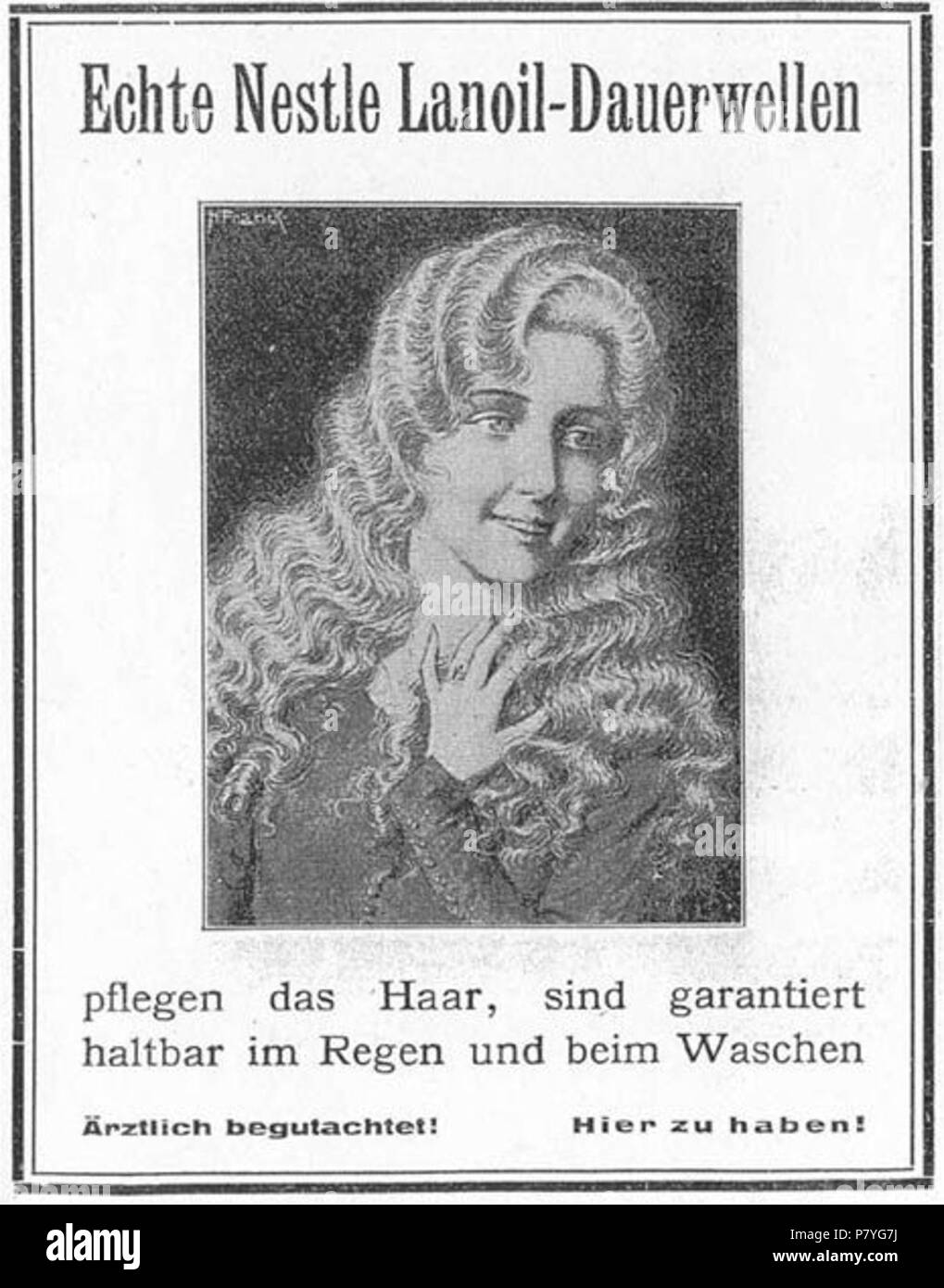 Englisch: Ad aus der Jahrhundertwende für permanente Nessler's Wave. 12. Februar 2006 (original Upload Datum) 293 Oldpermwavead Stockfoto
