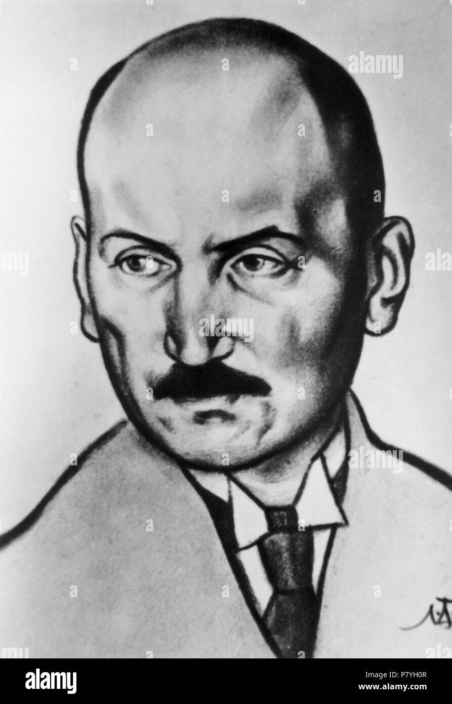 Englisch: Portrait von Oskar Luts von Nikolai Triik. Kohle auf Papier. 1928 296 Oskar Luts von Nikolai Triik Stockfoto