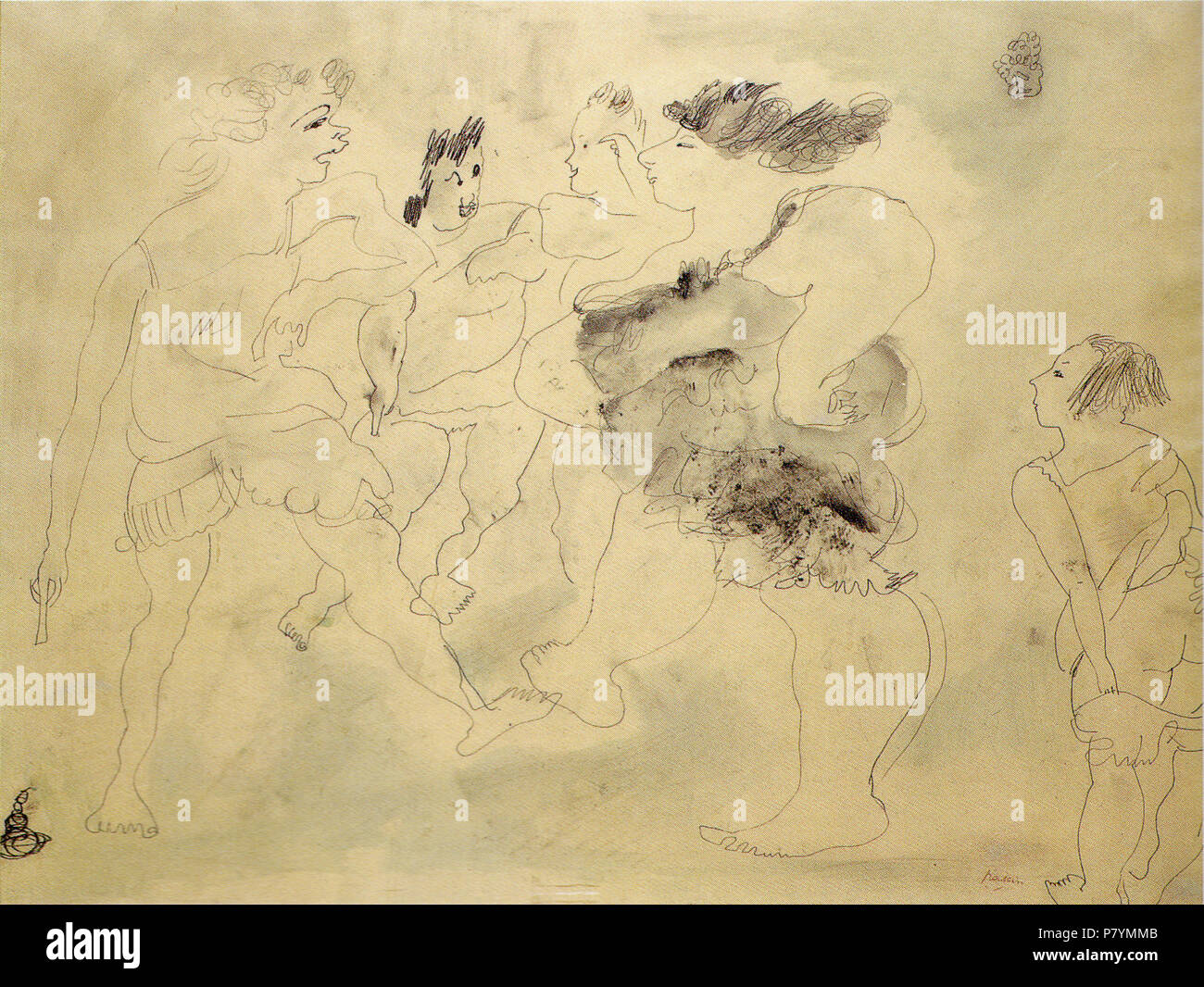 224 JulesPascin-1929-Streit Stockfoto