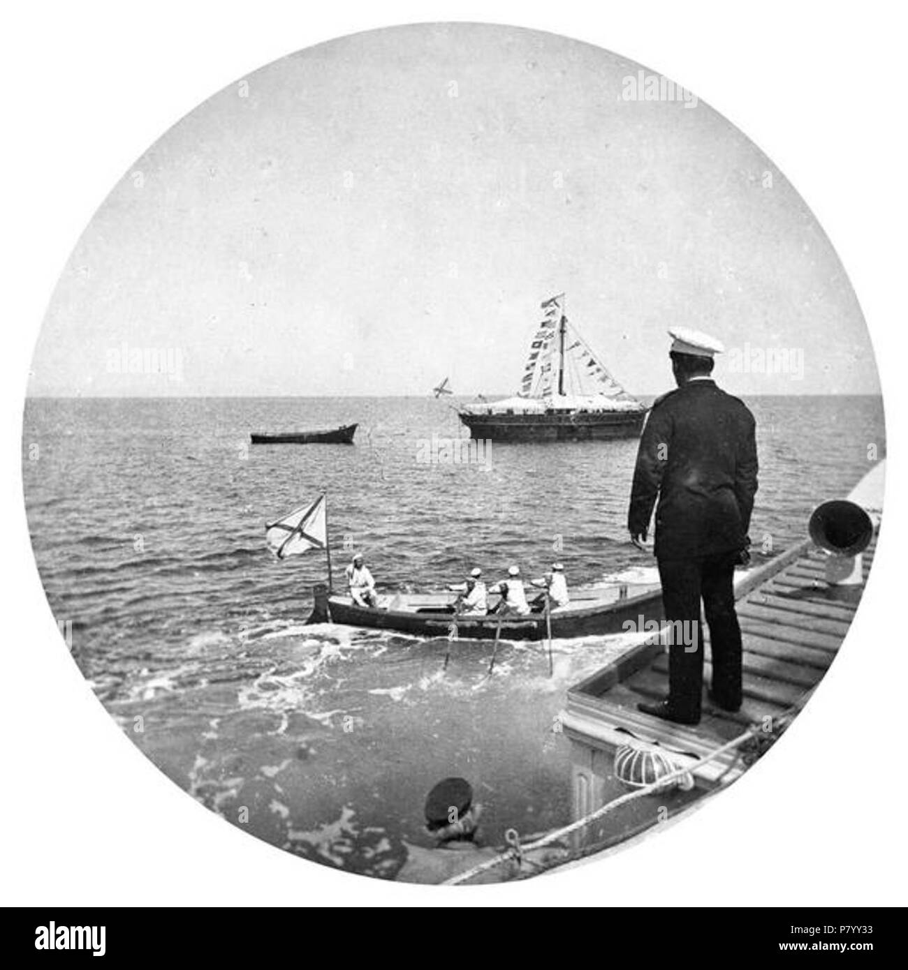 452 Фотопленки Поля Надара (1890). Баку Пароход - Узун - Ада. 17. Stockfoto