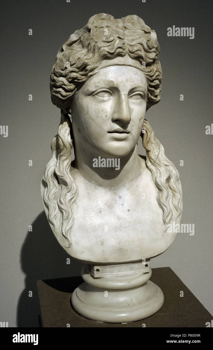 Die so genannte Farnese Dionysos. Römische Kopie oder Überarbeitung eines Originals aus der hellenistischen Zeit. Büste. Nationales Archäologisches Museum, Naples. Italien. Stockfoto