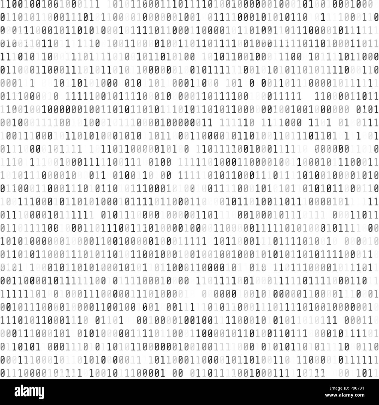 Binäre Computer Code. Digitalen Datenstrom. Abstrakte Matrix Hintergrund. Cyber Security. Hacker-Konzept. Vector Illustration Stock Vektor