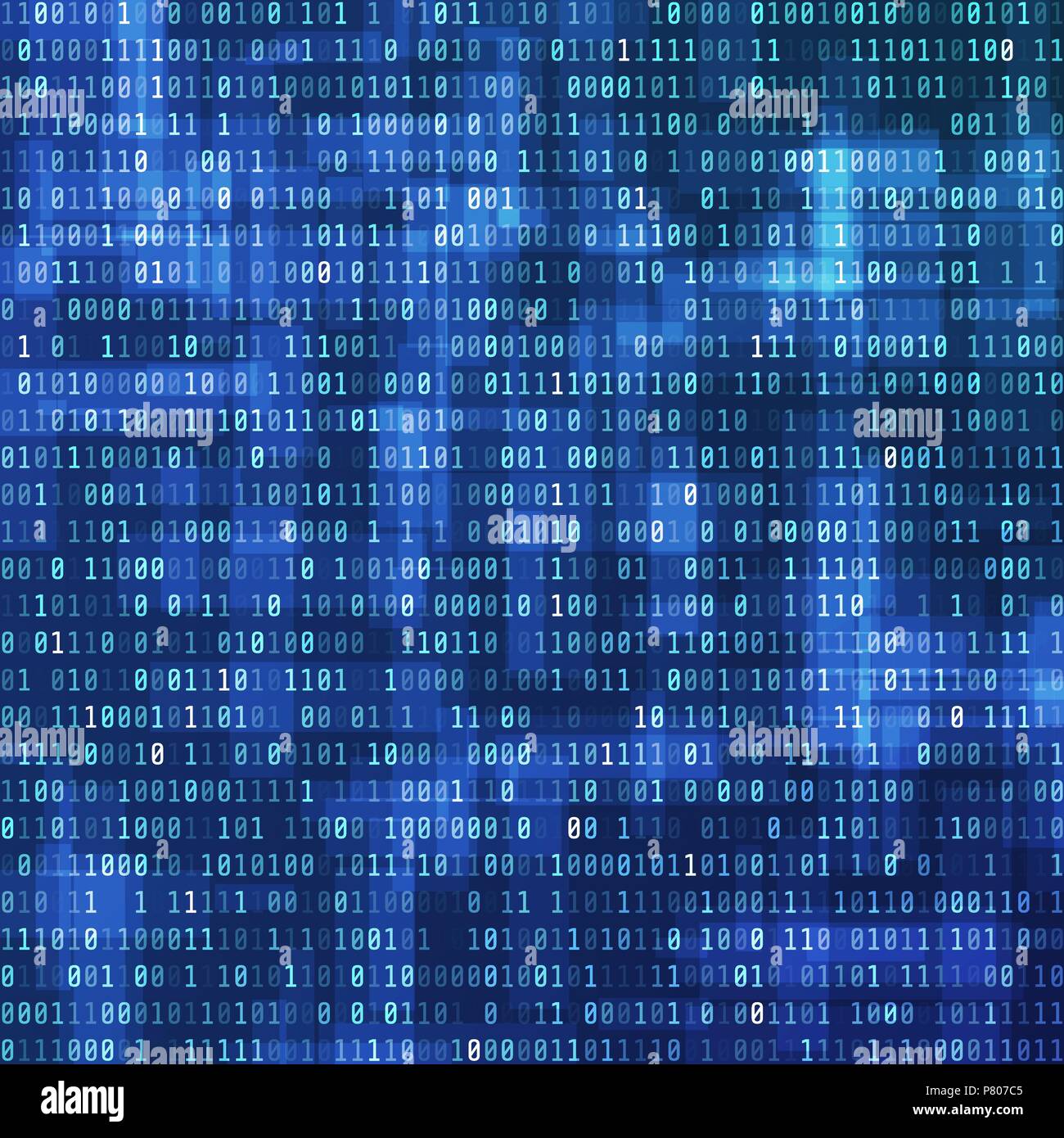Binäre computer Code. Digitale Daten anzeigen. Technologie Hintergrund Design. Binärer Datenstrom. Vector Illustration Stock Vektor