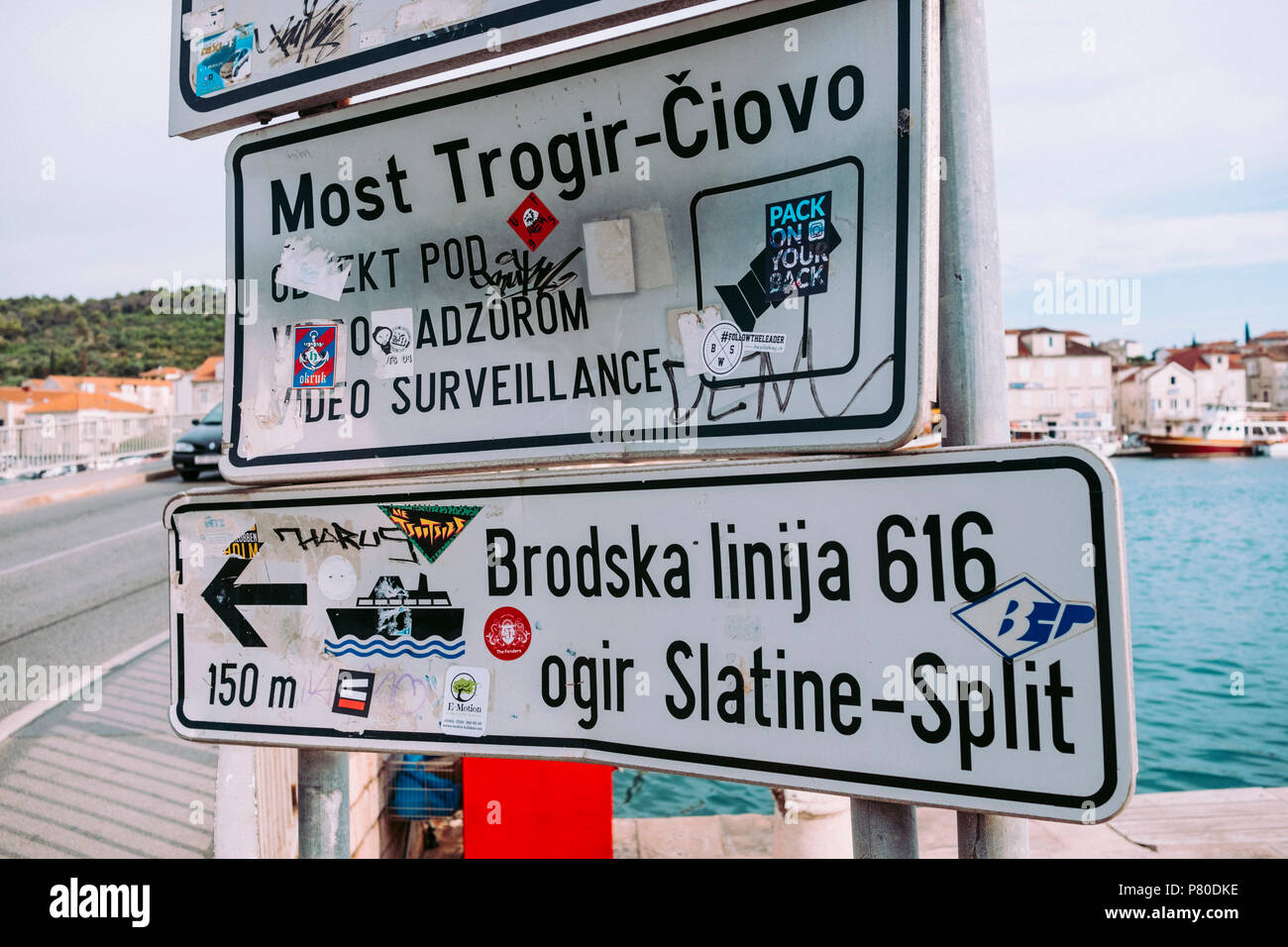 Die Stadt Trogir in Dalmatien/Kroatien Stockfoto