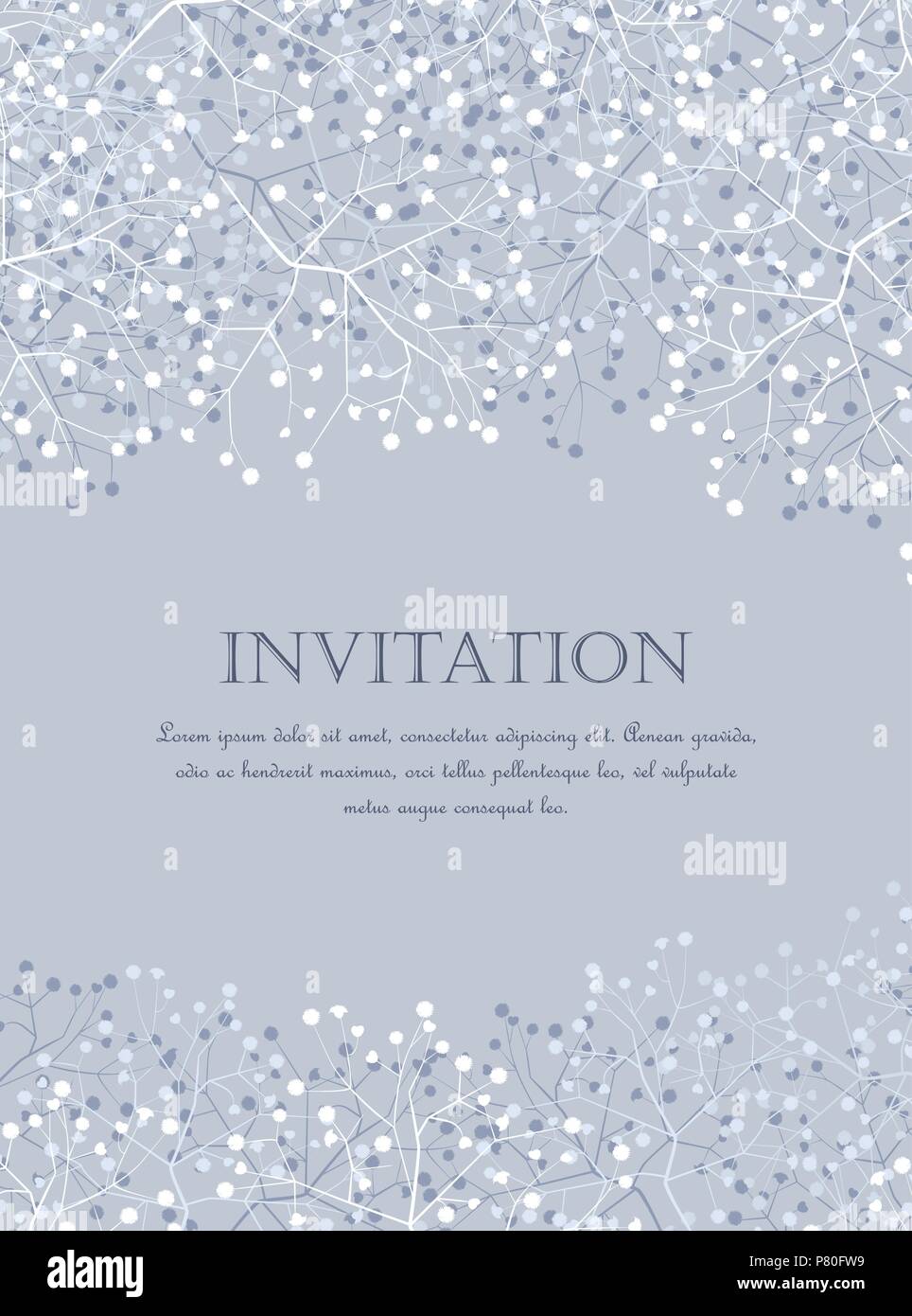 Vector Illustration romantische floral background. Blumenschmuck auf grauem Hintergrund. Stock Vektor