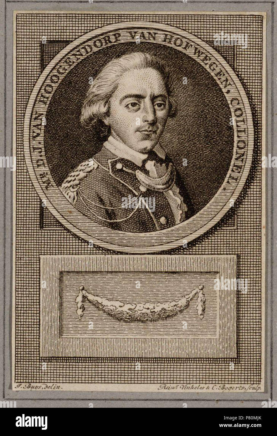 Deutsch: Beschreibung Diederik Johan van Hogendorp (23-04-1754 / 25-03-1803) Schepen van Amsterdam; bewindhebber der O.I.C.; kolonel van het Oranjevendel der Schutterij van Amsterdam. Afmetingen: 93 x 54 mm. Documenttype prent Vervaardiger Bogerts, C. (1745-1817) auf der Karte finden, entspringen, R. (Reinier; 1741-1816) Collectie Collectie Stadsarchief Amsterdam: tekeningen en prenten Geportretteerde Hogendorp van Hofwegen, Diederik Johan van (1754-1803) Inventarissen Http://archief.amsterdam/archief/10097/010097008627 Afbeeldingsbestand 010097008627. Vor 1816 329 Reinier Vinkeles, Afb 010097008627 Stockfoto