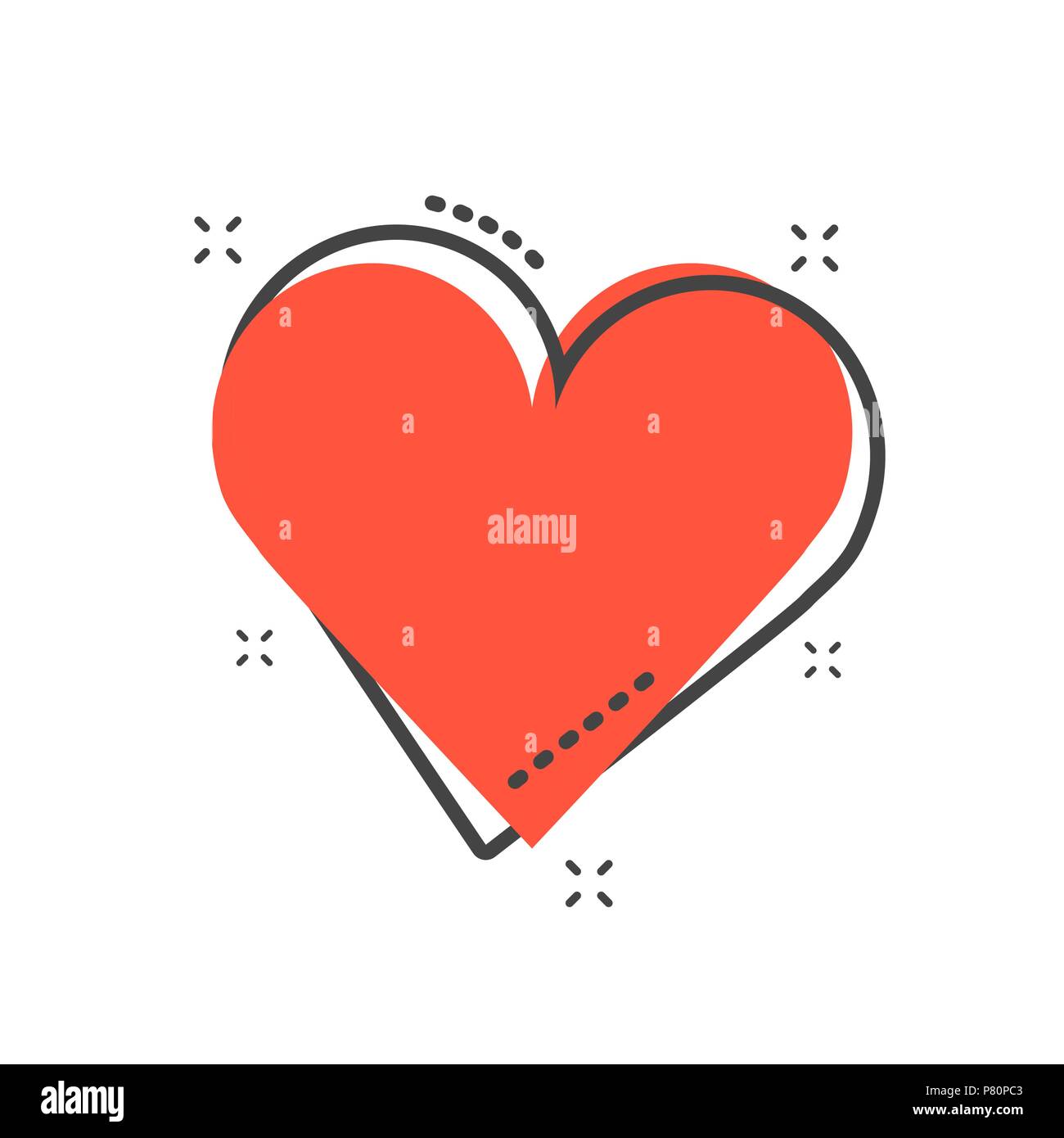 Cartoon Herz Symbol Im Comic Stil Liebe Zeichen Abbildung Piktogramm Valentinstag Splash Geschaftskonzept Stock Vektorgrafik Alamy