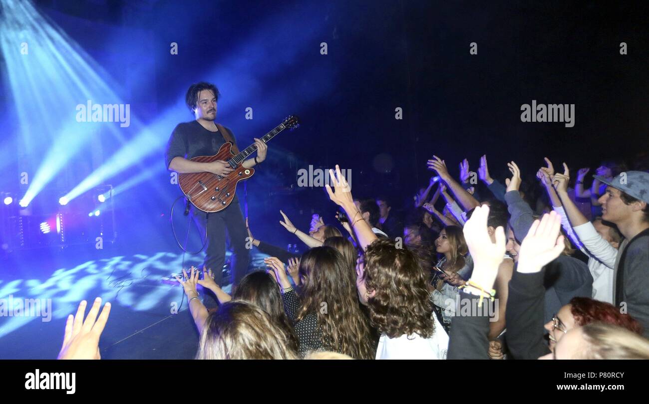 Milky Chance, Clemens Rehbein, Festival Pedralbes 2016. Stockfoto
