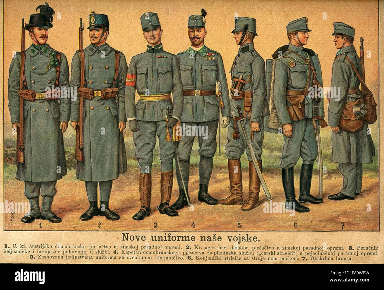 Englisch: Uniformen der österreichisch-ungarischen Armee. 8 Juli 2011, 11:27:37 29 Austro-ugarske odore Stockfoto