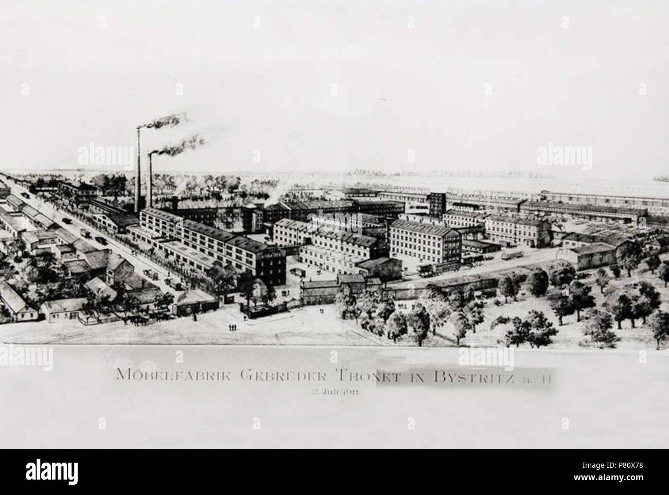 N/A. N/A 372 Thonet Werk in Bystrice pod Hostynem 1911 Stockfoto
