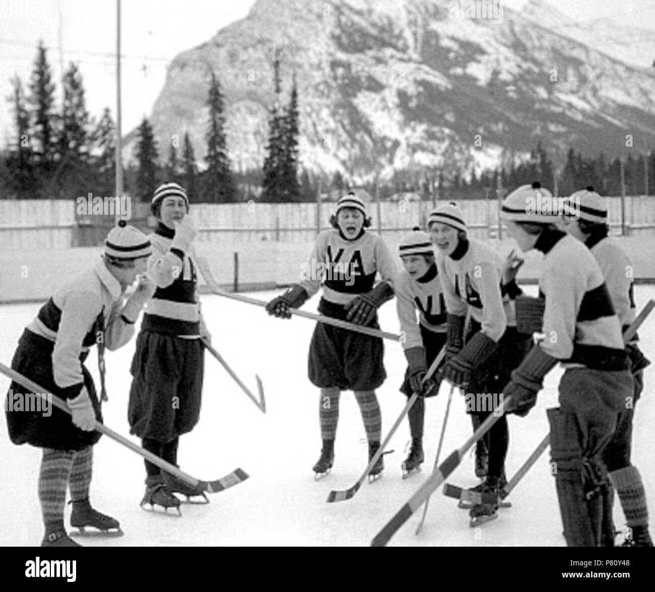 N/A. N/A 383 Vancouver Amazonen Hockey Team Stockfoto