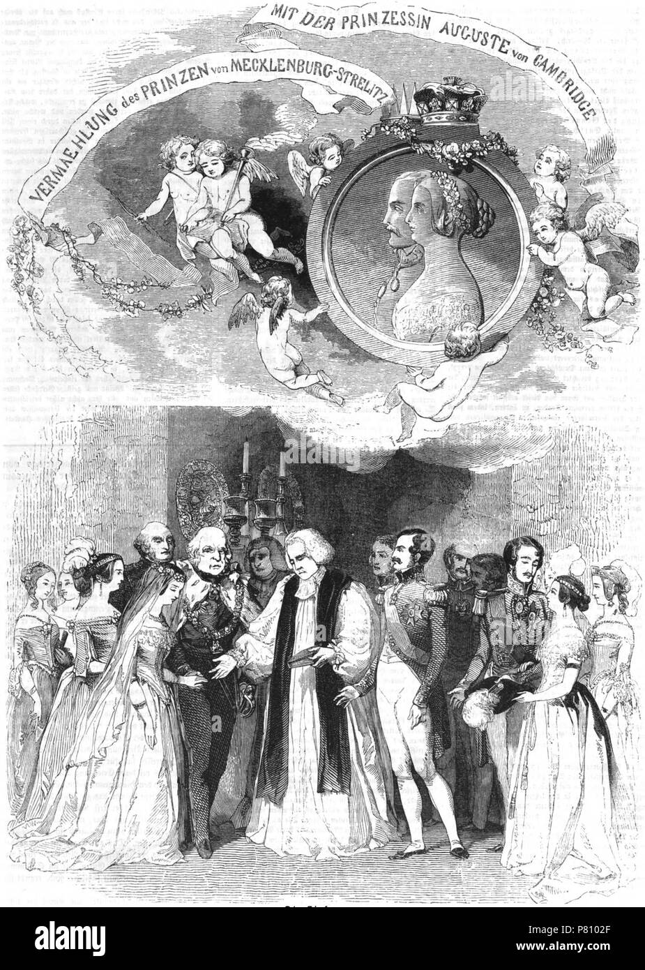 386 Vermählg Prinz Friedr Wilh v Mecklenbg-Strelitz (IZ 01-1843 S164) Stockfoto