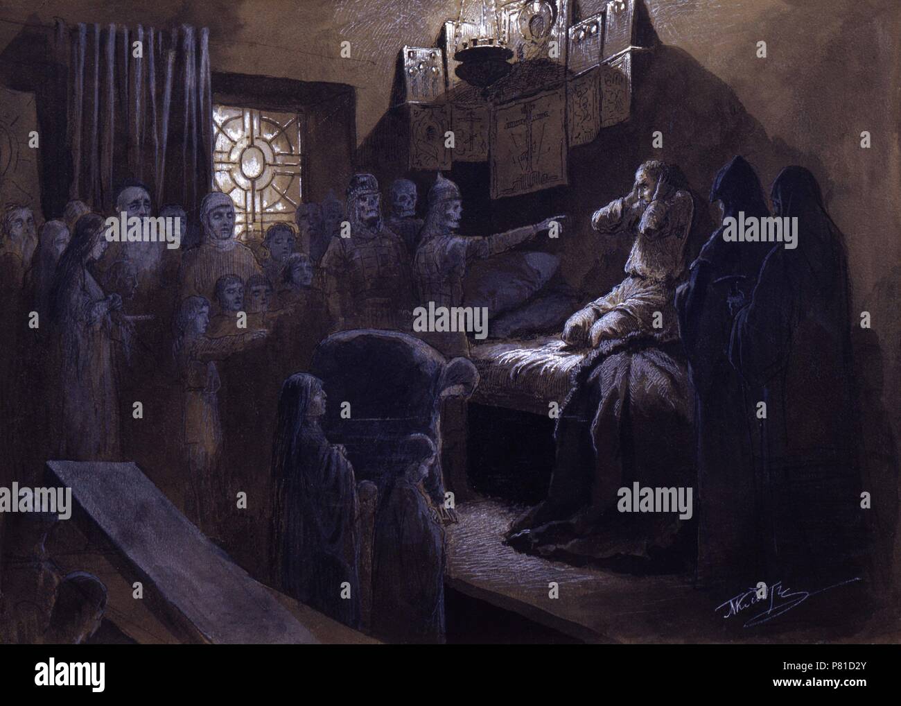 Iwan der Schreckliche und die Geister seiner Opfer. Museum: State Art Museum, Stawropol. Stockfoto