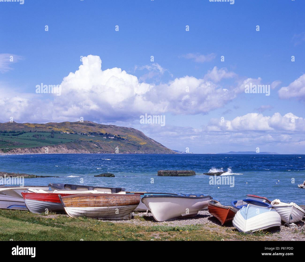 Küste Strand, Greystones, County Wicklow, Republik von Irland Stockfoto