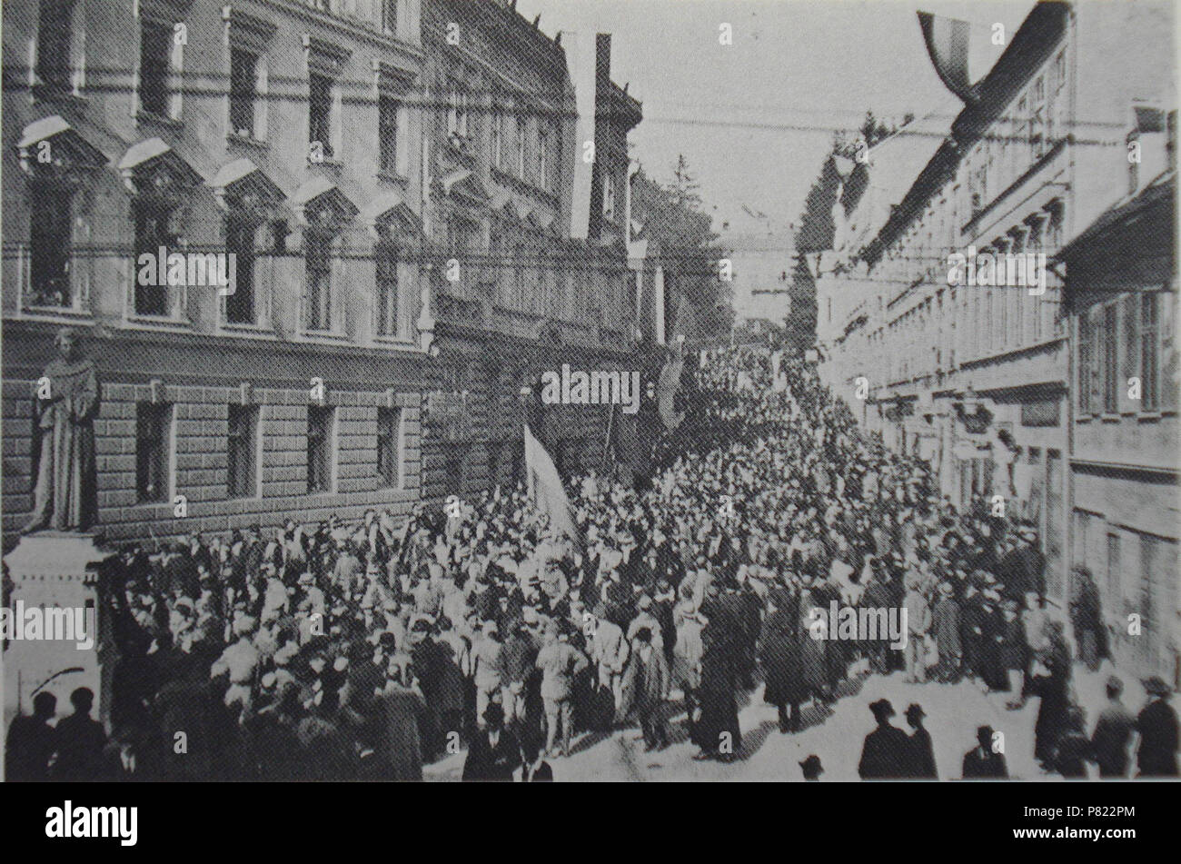 131 Demonstracije u Zagrebu 1918 Stockfoto