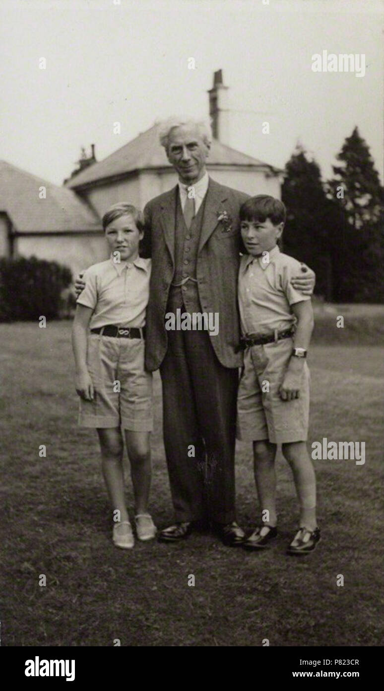 Von Lady Axeline Morrell, vintage Snapshot drucken, 1935 42 Bertrand Russell mit seinen Kindern Stockfoto