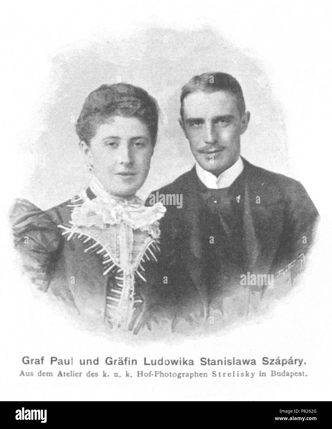 Englisch: Foto von Pál (Paul) Szápáry (1873-1917), einem ungarischen Adligen, mit seiner Frau Ludowika. Stanislawa. 14. März 1901 360 Szapary Pal Ludowika 1901 Strelisky Stockfoto